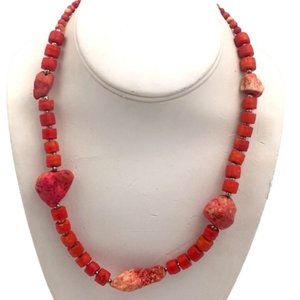 Red Rock & Bead Necklace